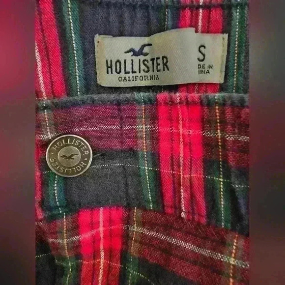 Hollister Plaid Pants Red Blue Green - Picture 2 of 6